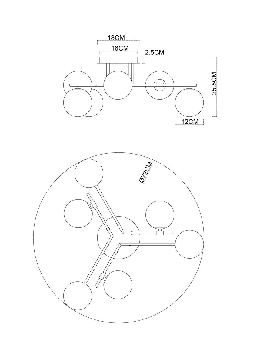 Потолочная люстра Arte Lamp Gemini A2243PL-6BK 1