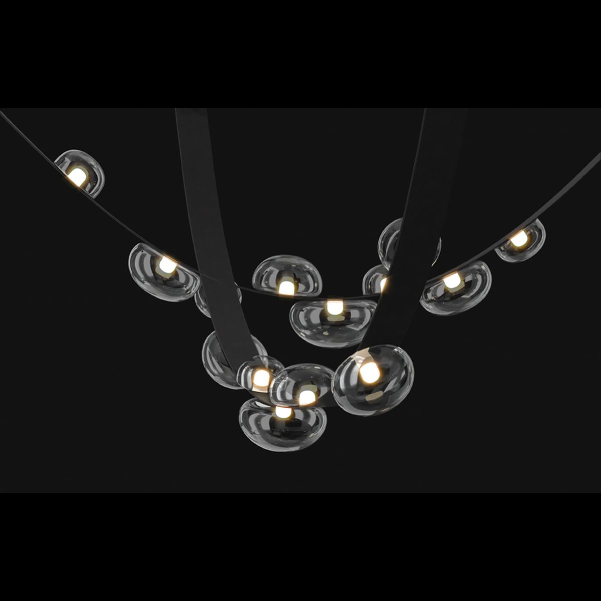 Подвесной светодиодный светильник Crystal Lux Bosque SP7 L3000 Black/Transparent 4