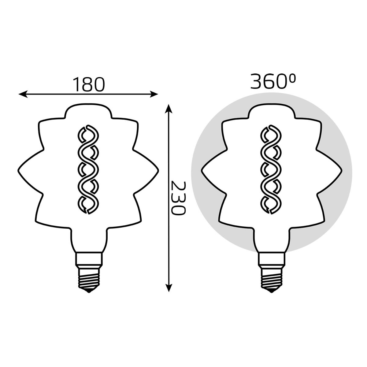 Лампа светодиодная филаментная Gauss E27 8W 2400K золотая 161802008 4