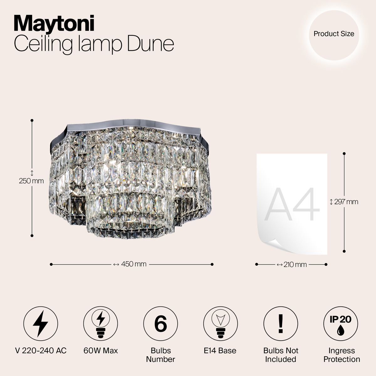Потолочная люстра Maytoni Dune DIA005CL-06CH 1