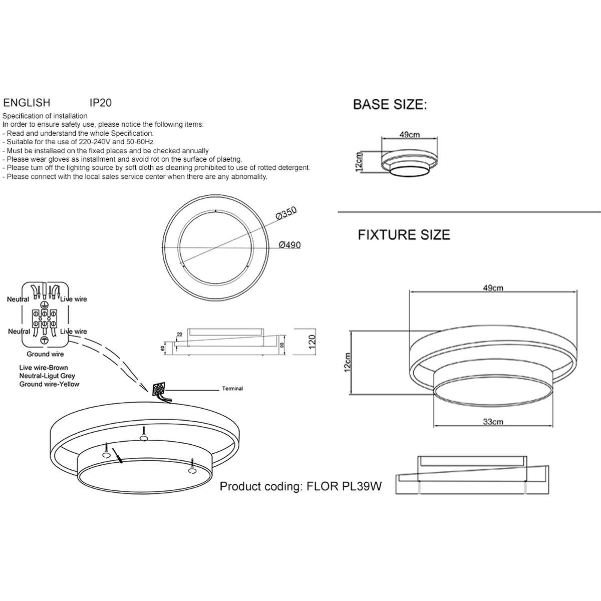 Потолочный светодиодный светильник Crystal Lux Flor PL39W Led 4000K GR 1