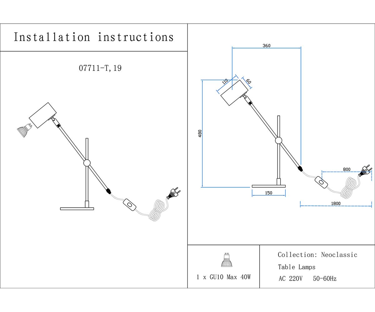 Настольная лампа Kink Light Монто 07711-T,19(20) 1