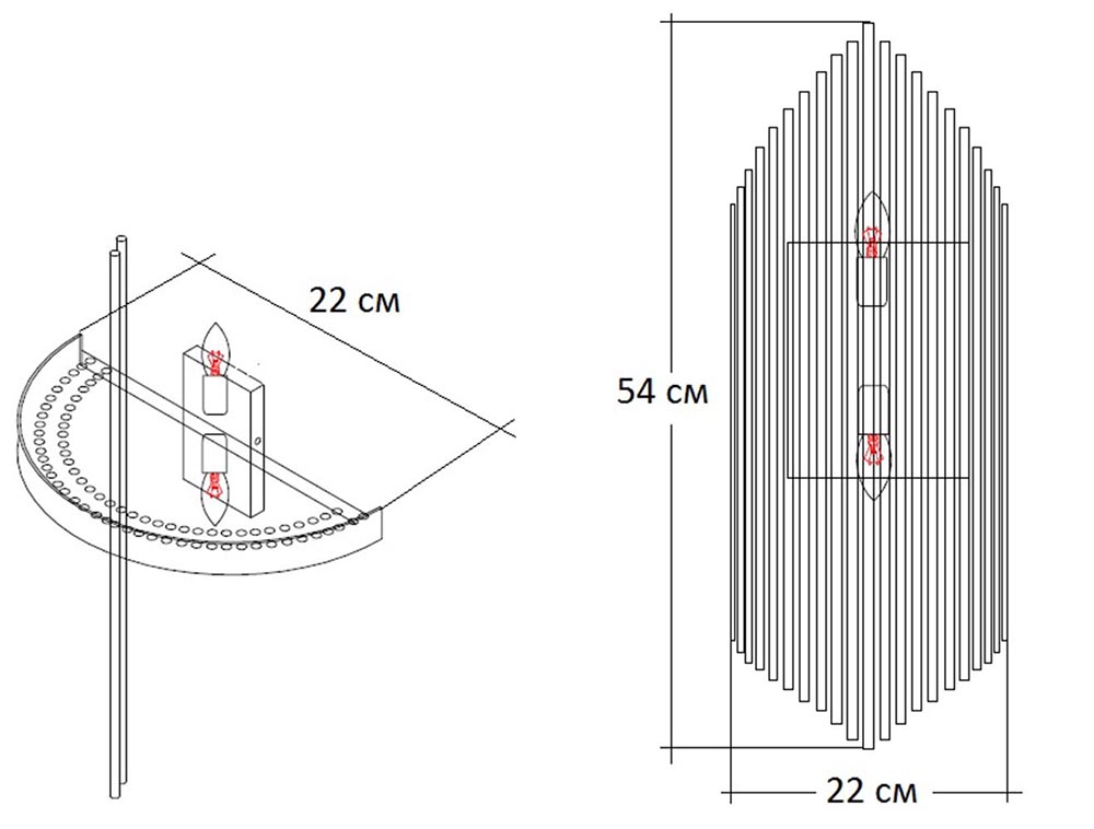 Настенный светильник Garda Decor 62GDW-901-550 1