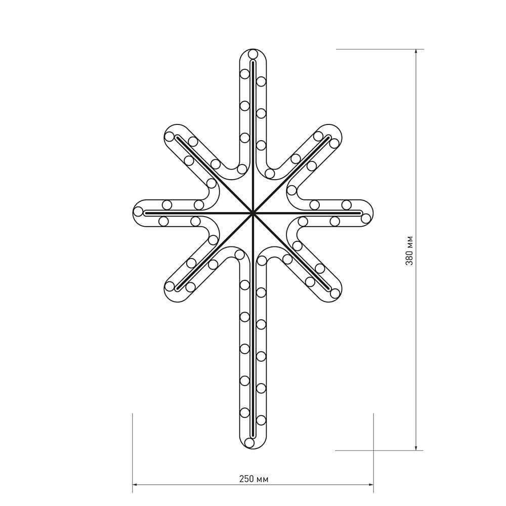 Светодиодная фигура Ardecoled Звездочка ARD-Star-M2-380X250-36Led Warm 025313 2