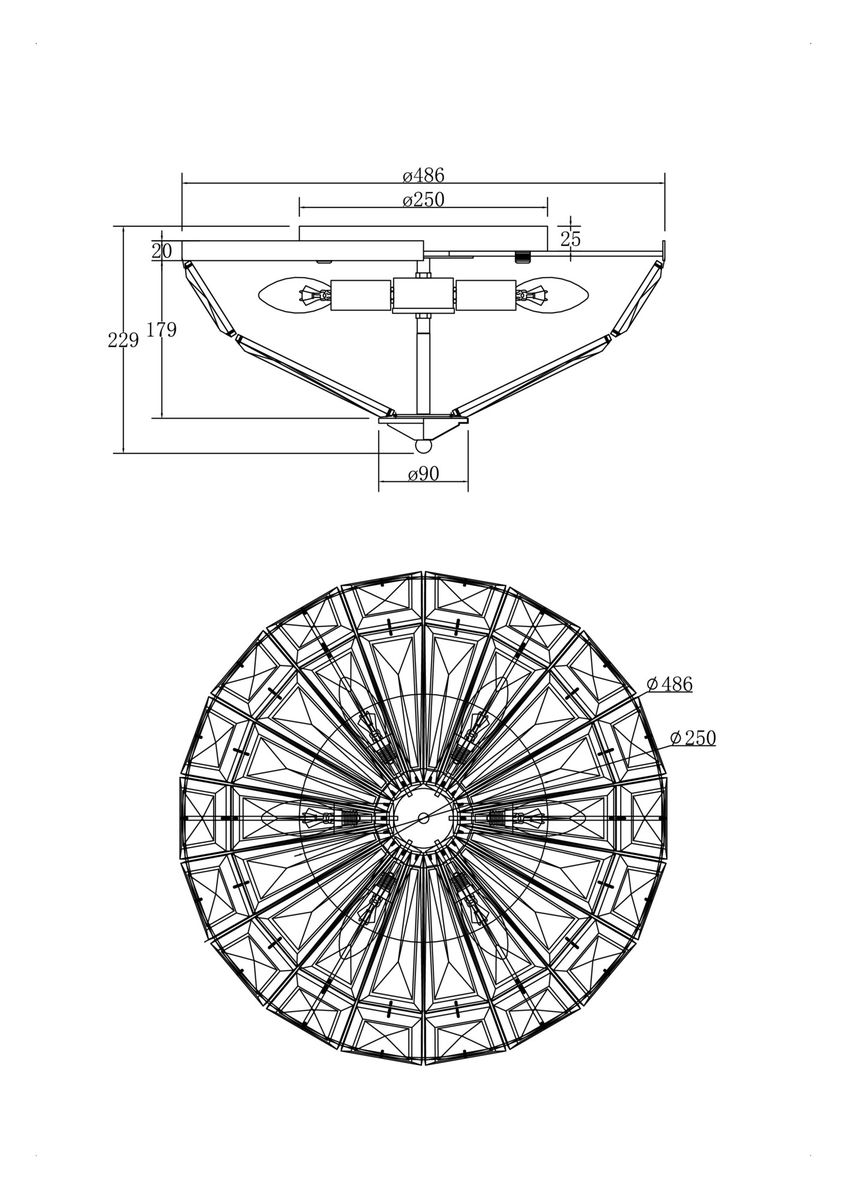Потолочный светильник Maytoni Facet MOD094CL-06CH 1