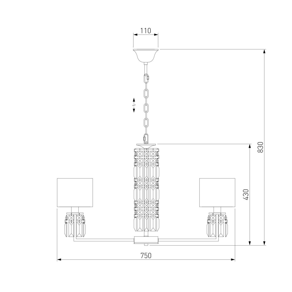 Подвесная люстра Eurosvet Zaffiro 10099/8 хром/прозрачный хрусталь Strotskis 1