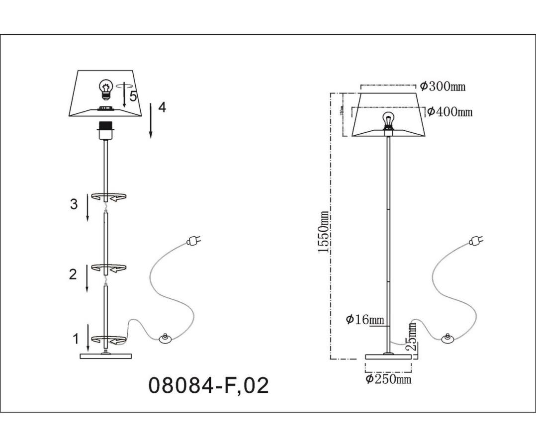 Торшер Kink Light Верто 08084-F,02 2