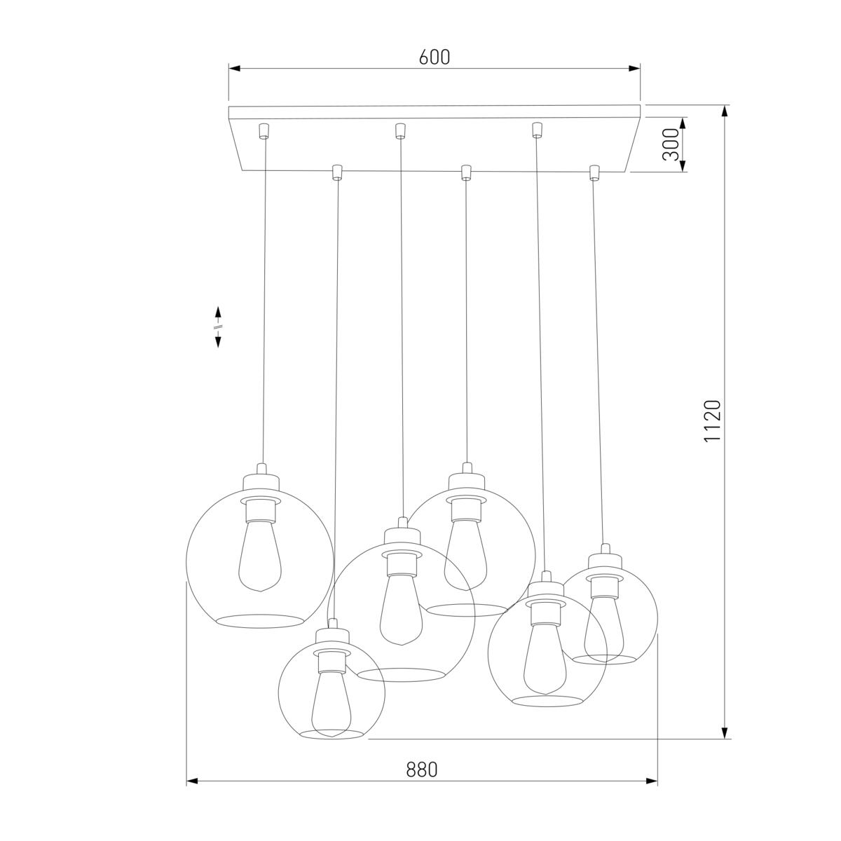 Подвесная люстра TK Lighting 2833 Cubus 1