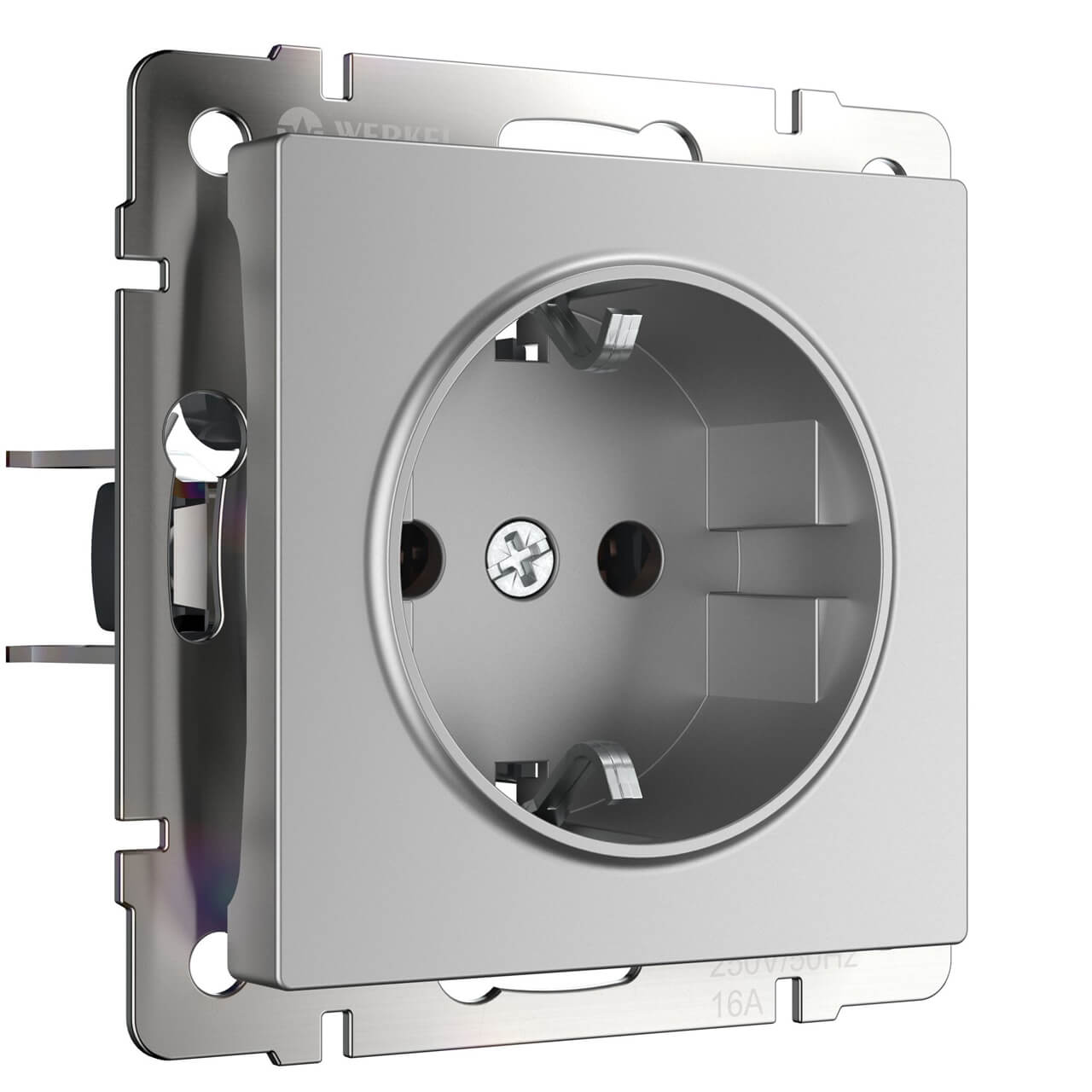 Розетка с заземлением Werkel серебряный W1171006 4690389157707