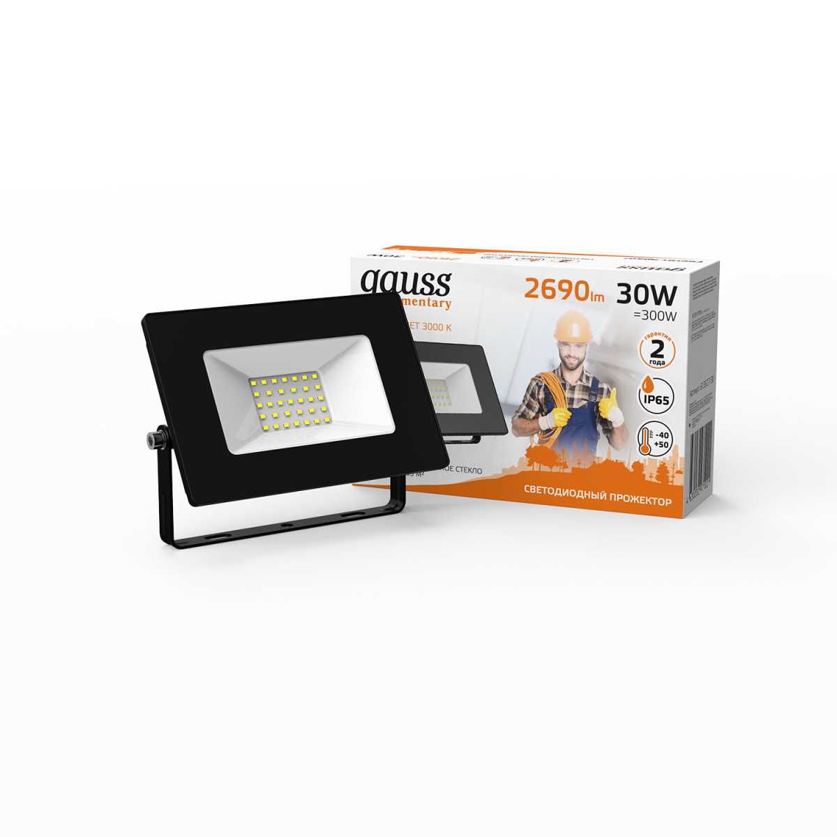 Прожектор светодиодный Gauss Elementary 30W 3000К 613527130 2