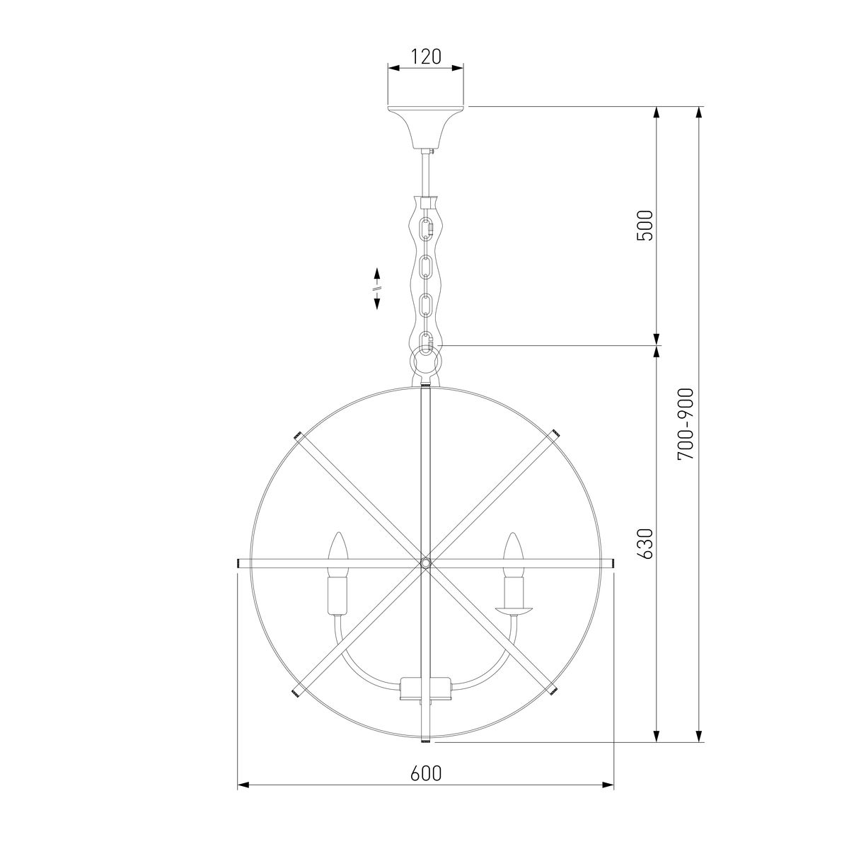 Подвесная люстра Eurosvet Santi 60139/6 хром 2