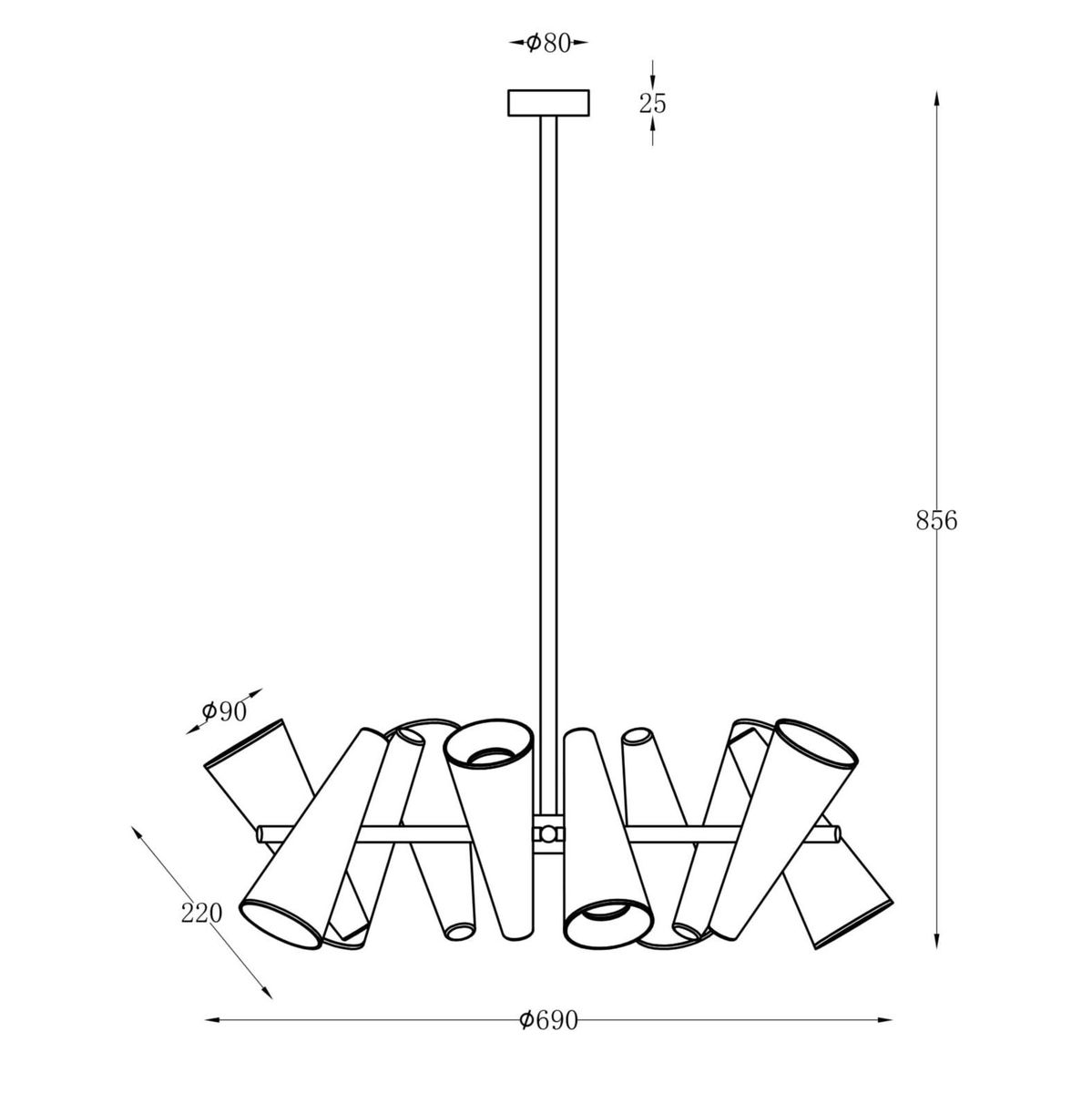 Подвесная люстра Maytoni Giro MOD095PL-10BS 1