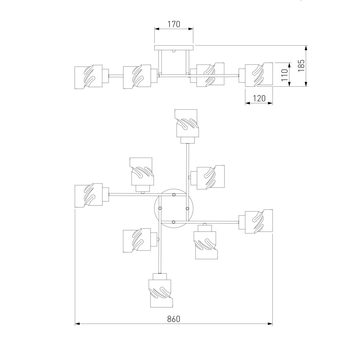 Потолочная люстра Eurosvet Hilari 30165/8 черный жемчуг 1