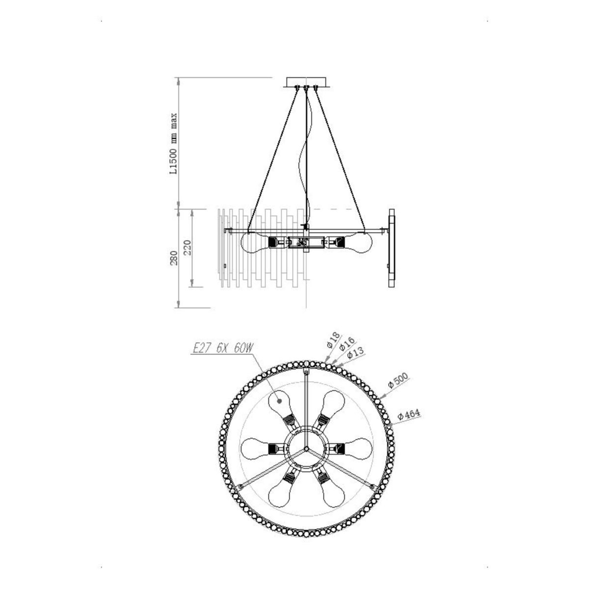Подвесная люстра Maytoni Coliseo MOD136PL-06BS 2