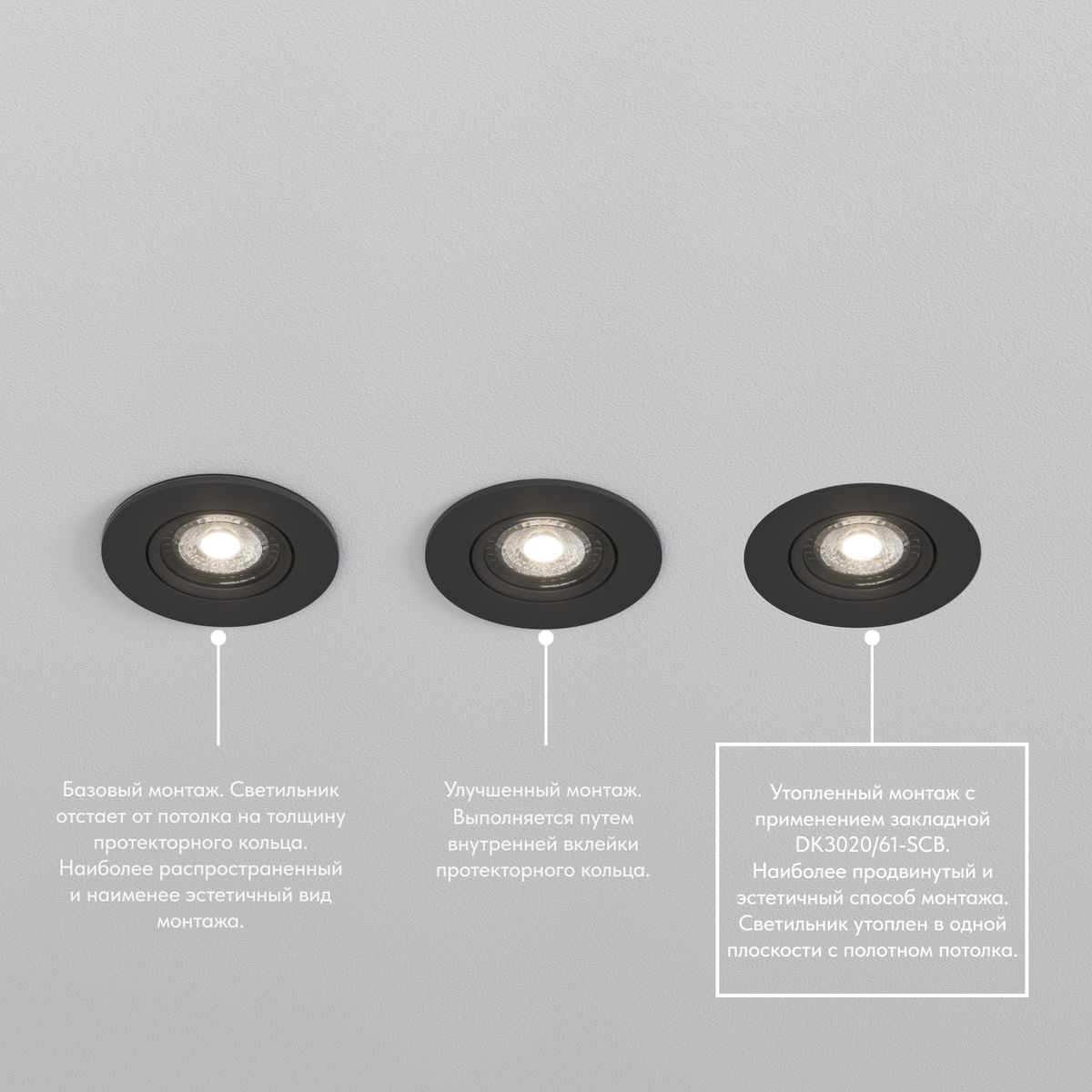 Встраиваемый светильник Denkirs Billum DK3020-BK 3