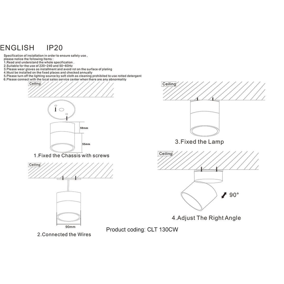 Светодиодный спот Crystal Lux CLT 130CW BL 1