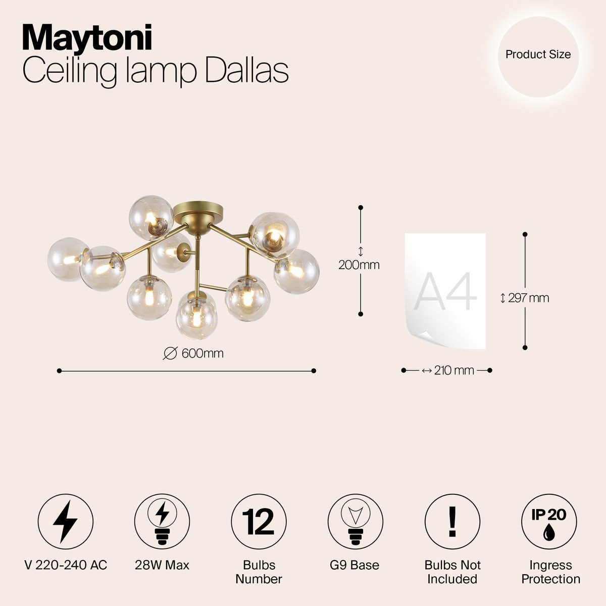Потолочная люстра Maytoni Dallas MOD545PL-12G 1
