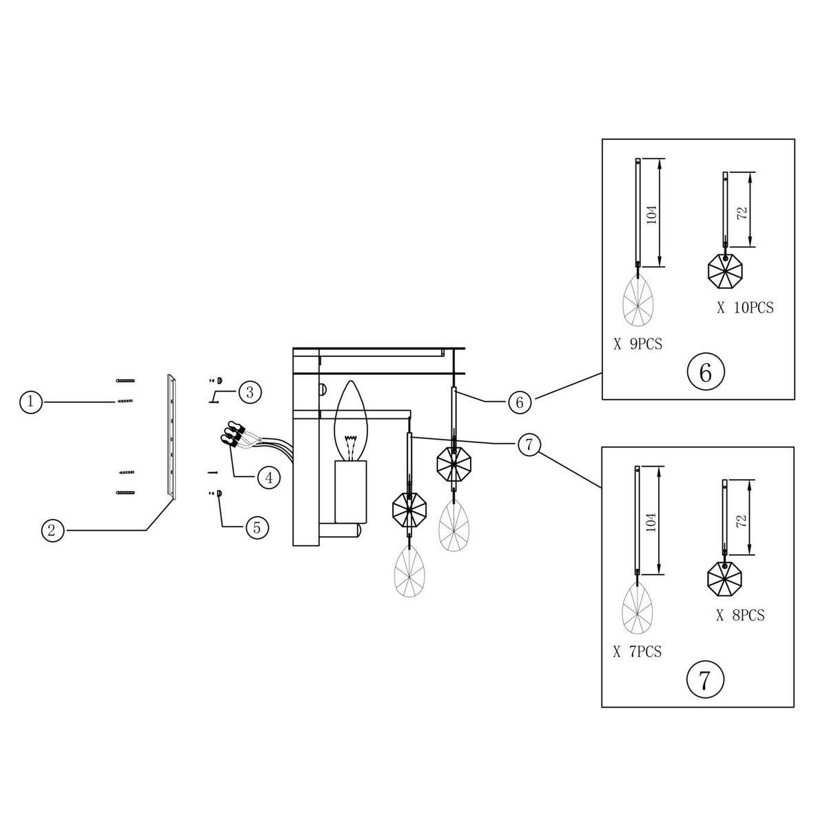 Настенный светильник Maytoni Linn MOD091WL-01CH 1