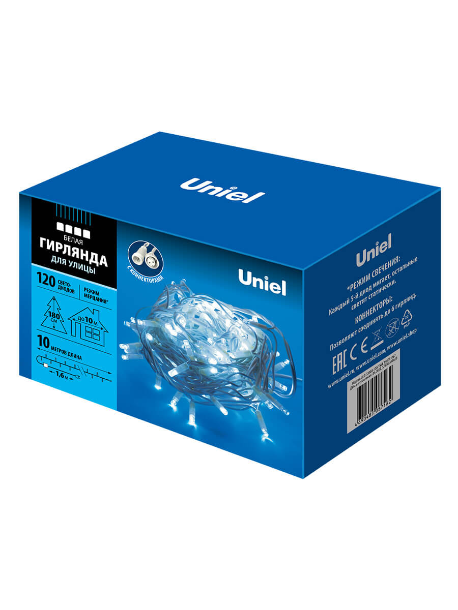 Уличная светодиодная гирлянда Uniel 220V белый ULD-S1000-120/TWK White IP67 UL-00001351 3