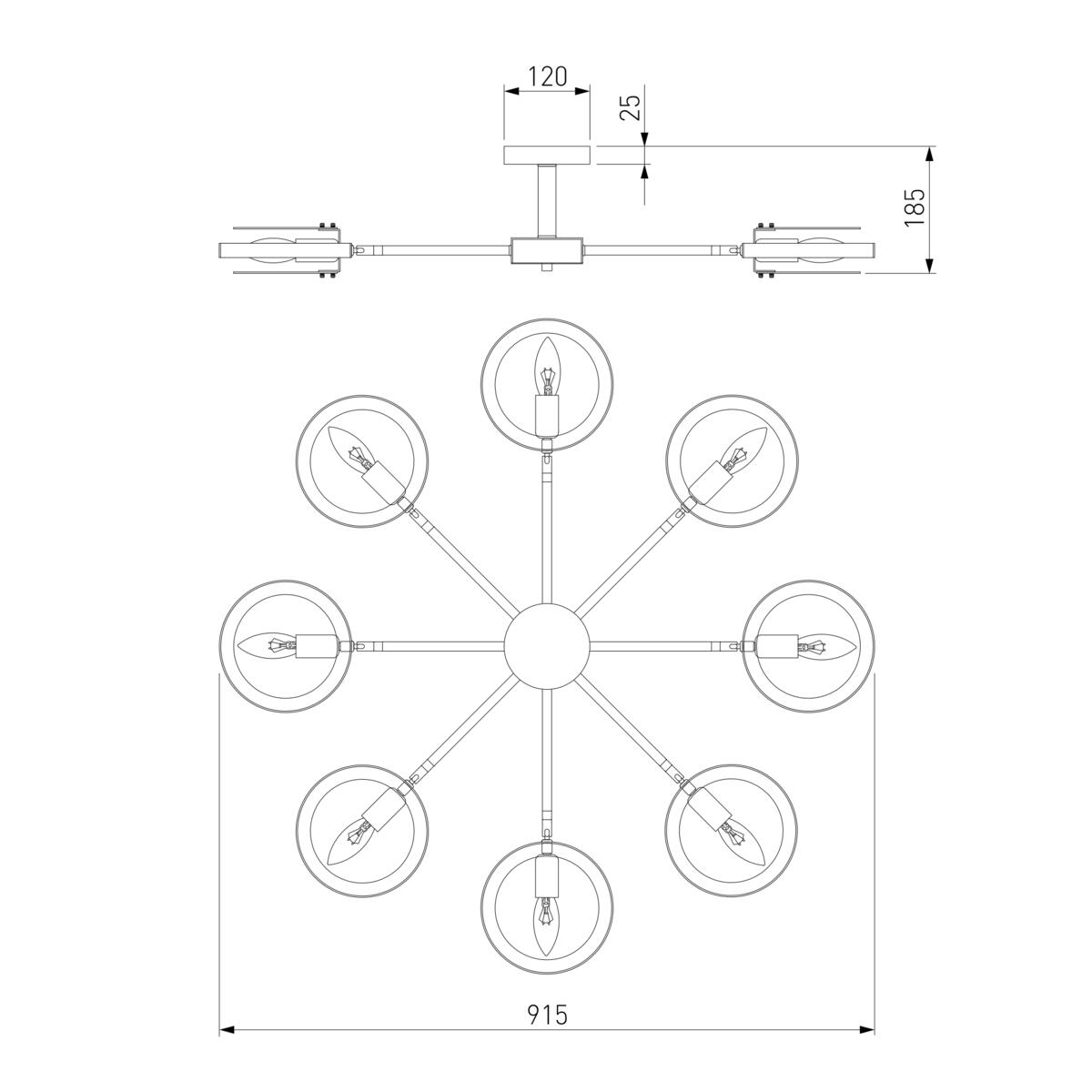 Потолочная люстра Eurosvet Gallo 70121/8 черный 1