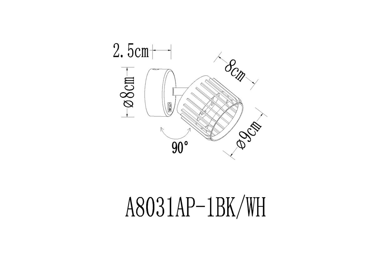 Спот Arte Lamp Atria A8031AP-1BK 1