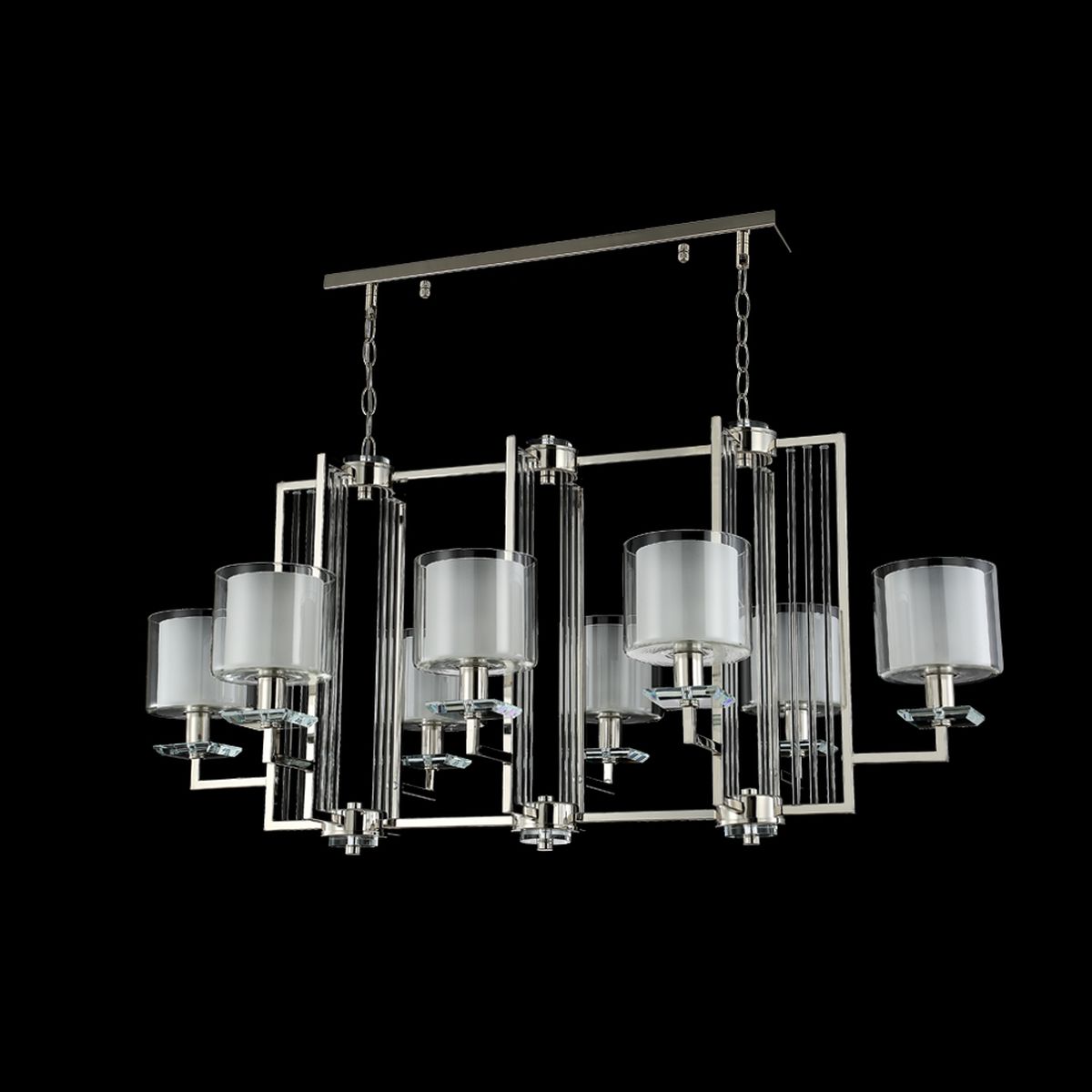 Подвесная люстра Crystal Lux Nicolas SP8 L1000 Nickel/White 3