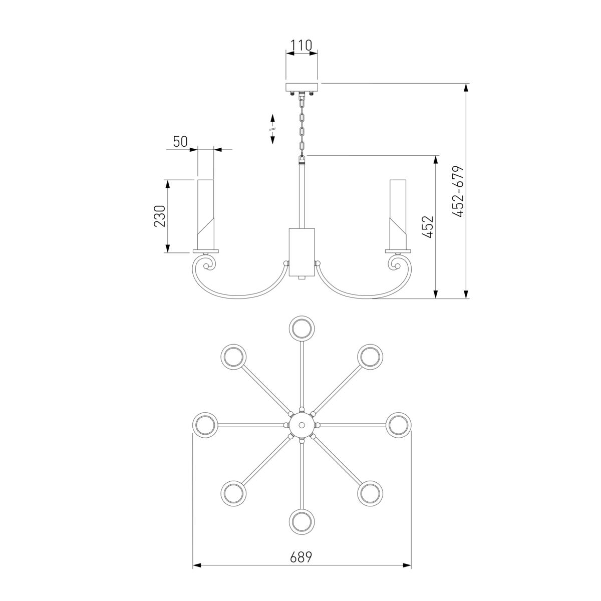 Подвесная люстра Eurosvet Banci 60117/8 никель 1