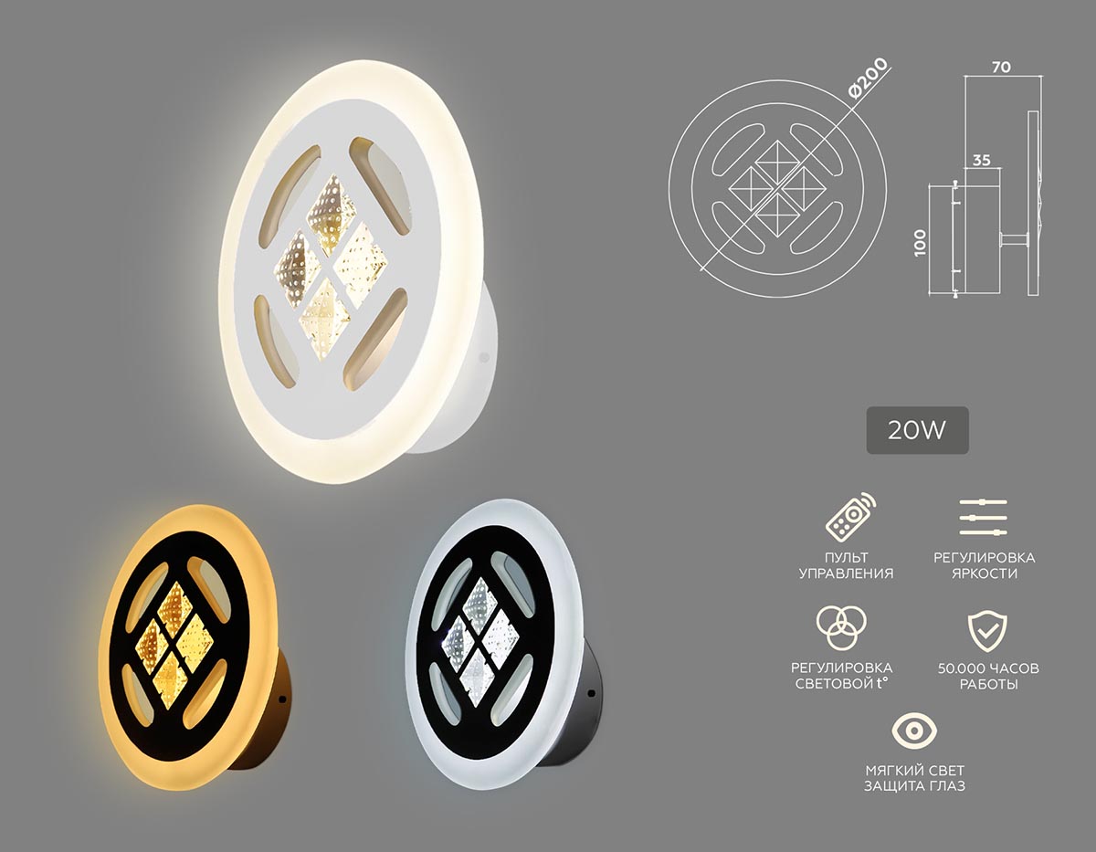 Настенный светодиодный светильник Ambrella light Ice FA2955 1