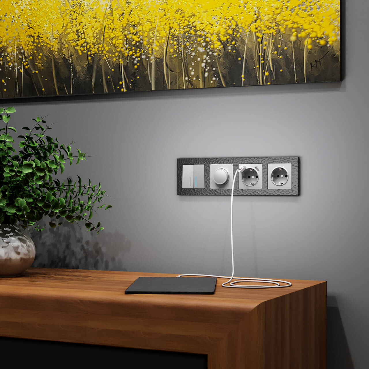 Розетка с заземлением Werkel серебряный W1171006 4690389157707 3