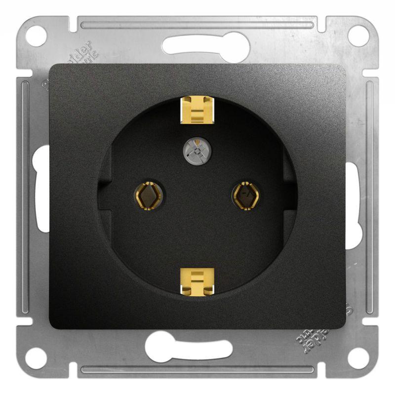 Розетка 2К+З Systeme Electric Glossa 16A 250V антрацит GSL000743