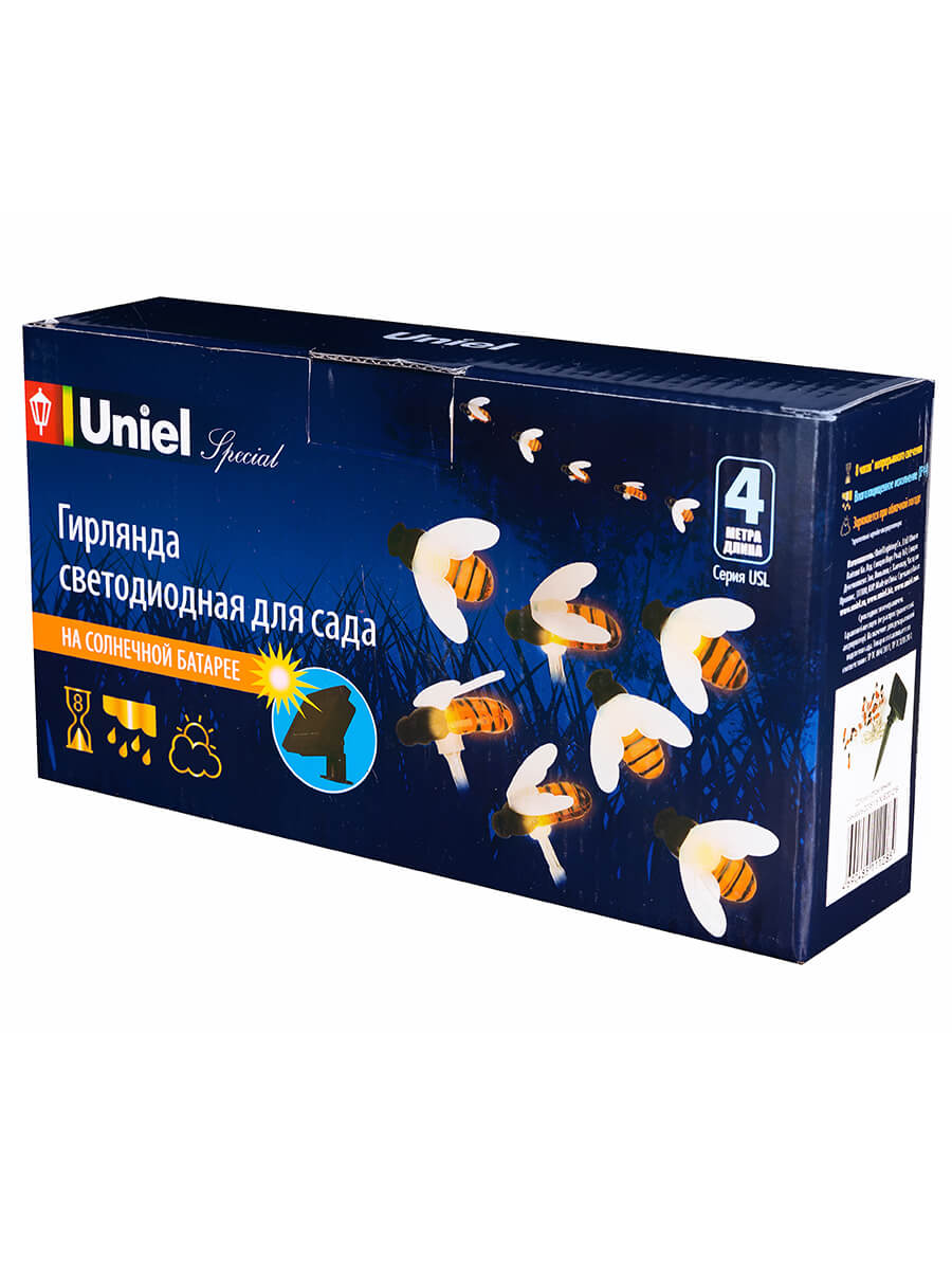 Гирлянда на солнечных батареях 380см разноцветная Uniel Пчелки USL-S-127/PT4000 Bees UL-00004280 4