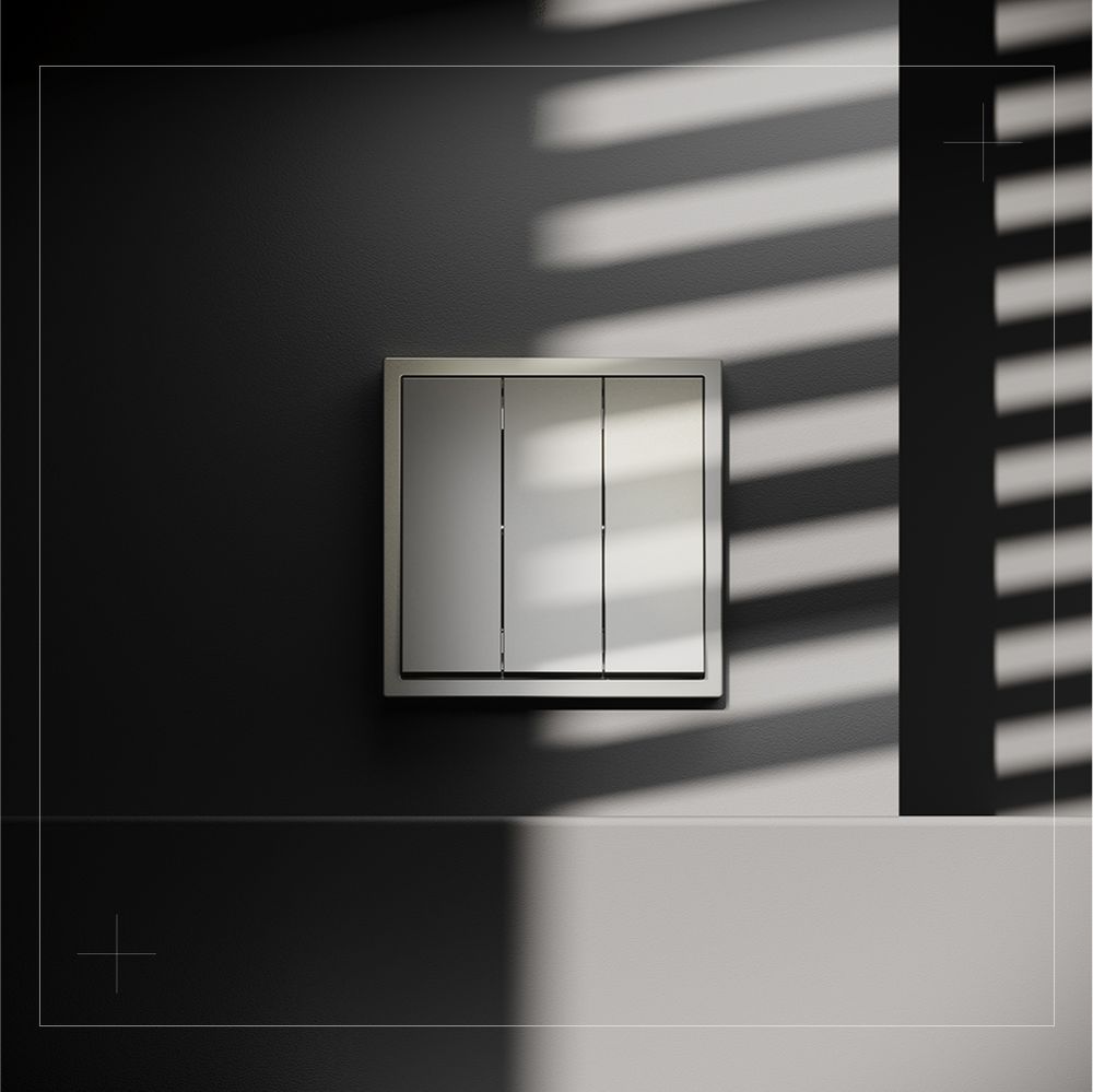 Выключатель встраиваемый Voltum S70 трехклавишный 10А, (шелк) VLS030104 5