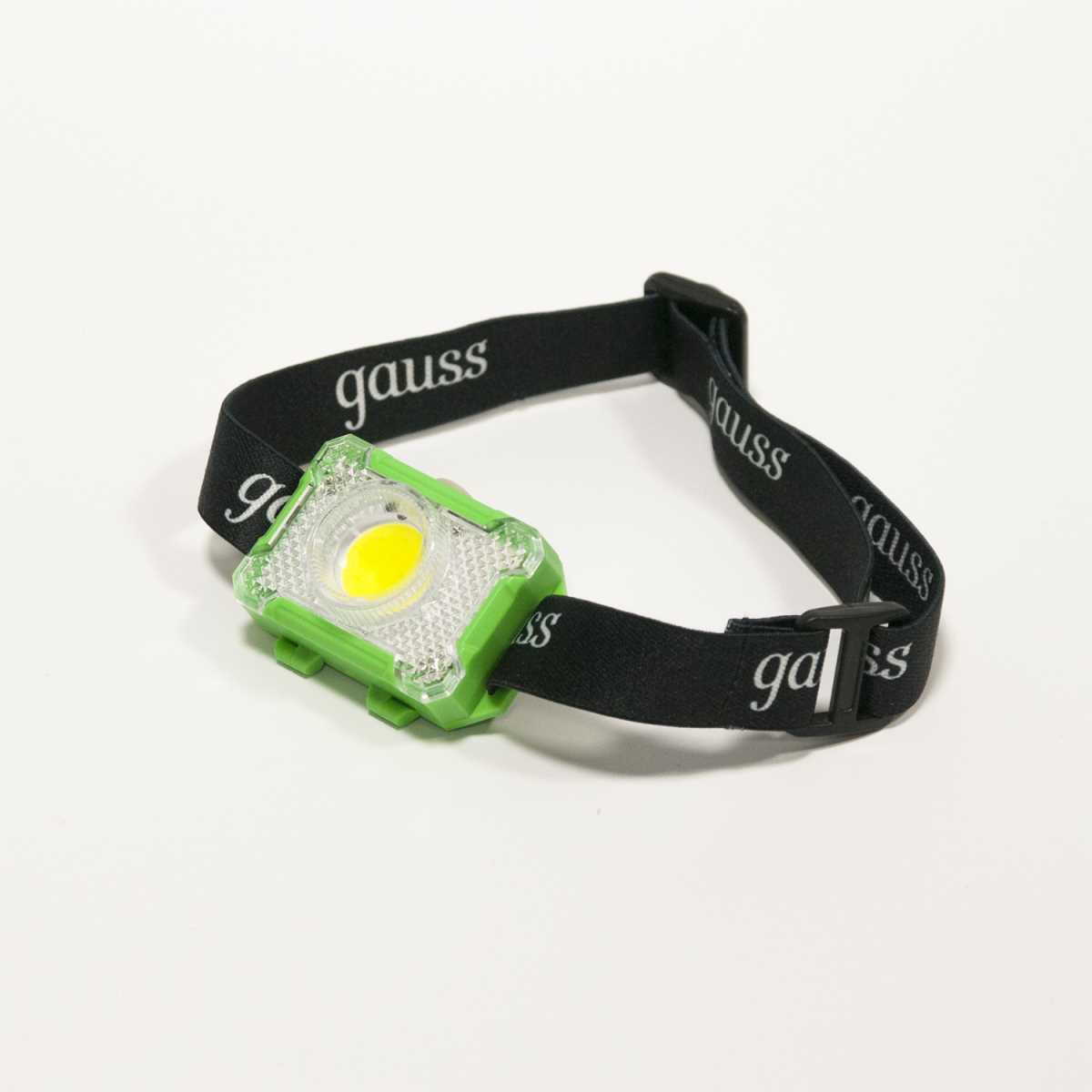 Налобный светодиодный фонарь Gauss от батареек 65х45 150 лм GF305 3