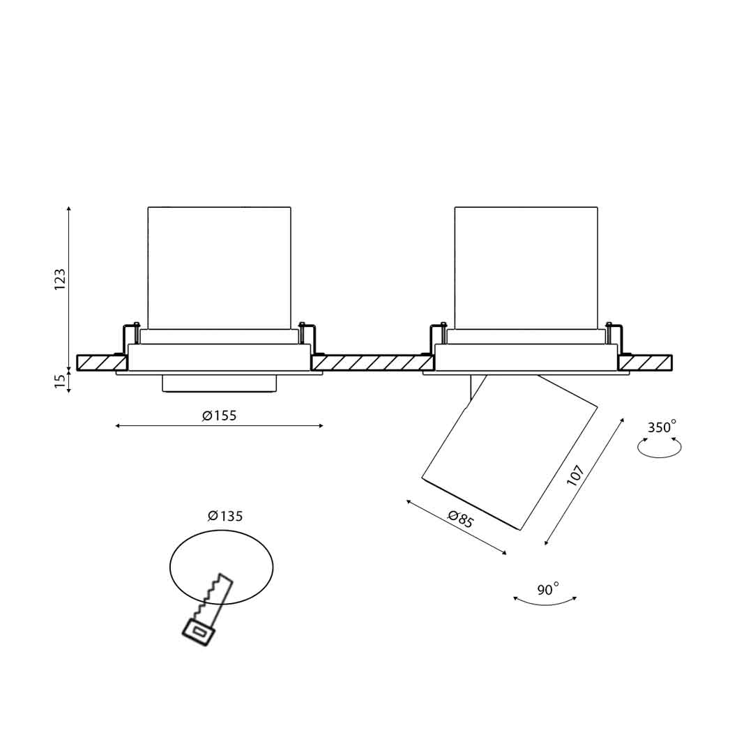 Встраиваемый светодиодный спот DesignLed SPL-R1-25-NW 003437 1