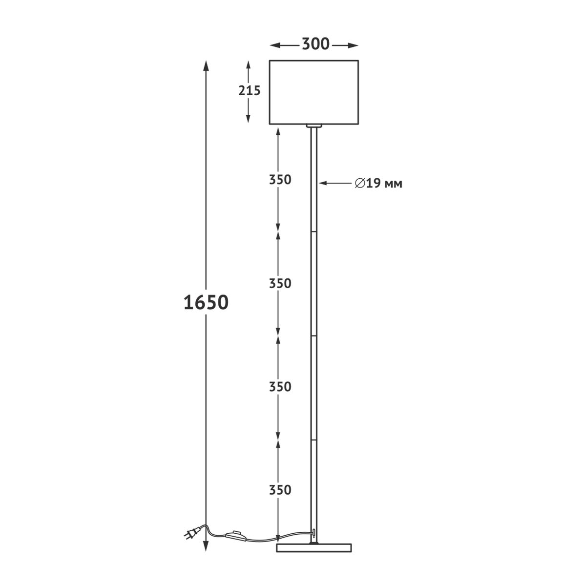 Торшер Uniel UML-T521 E27 Black/Black UL-00012407 1