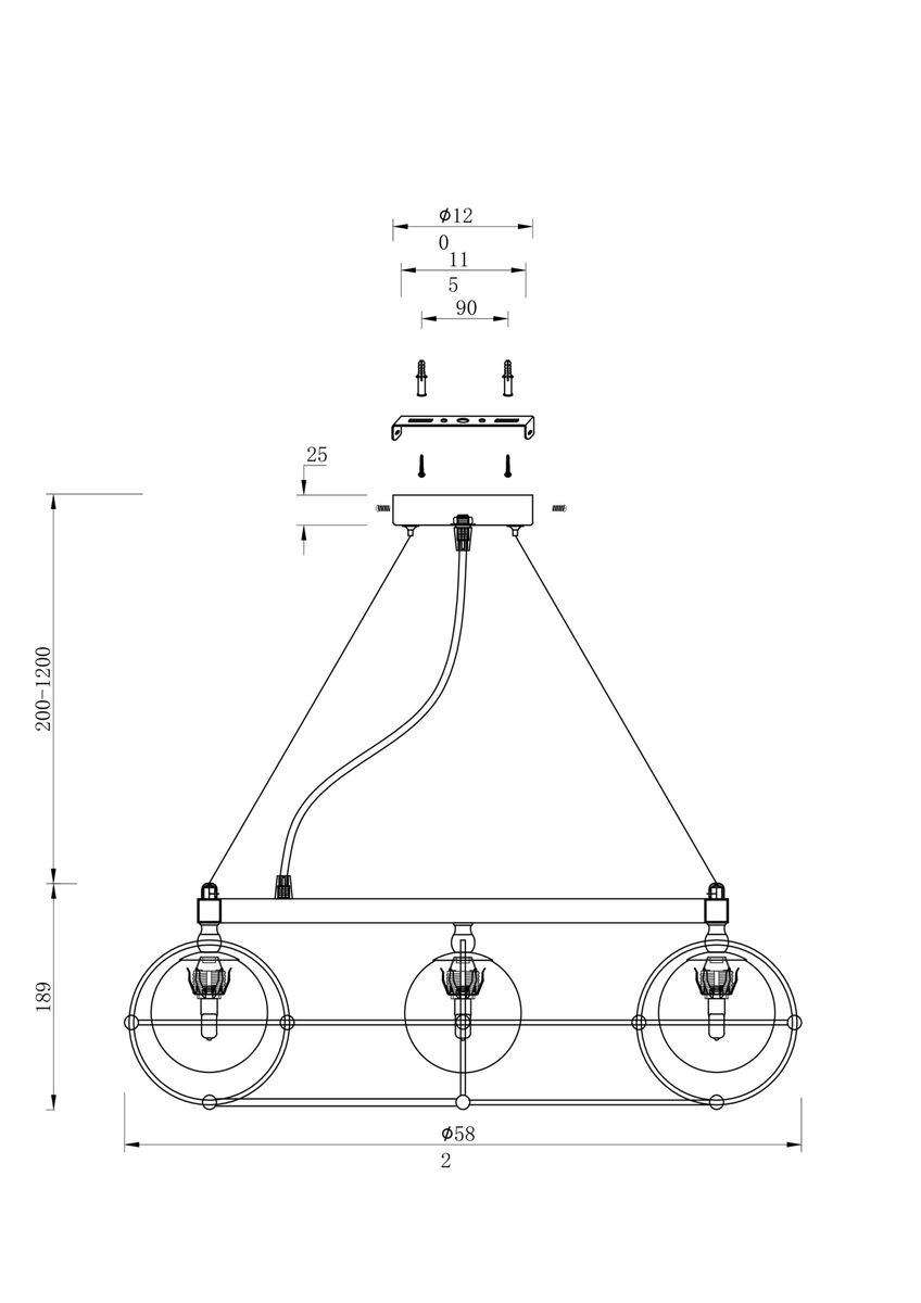 Подвесная люстра Maytoni Carcass MOD312PL-08GCH 1
