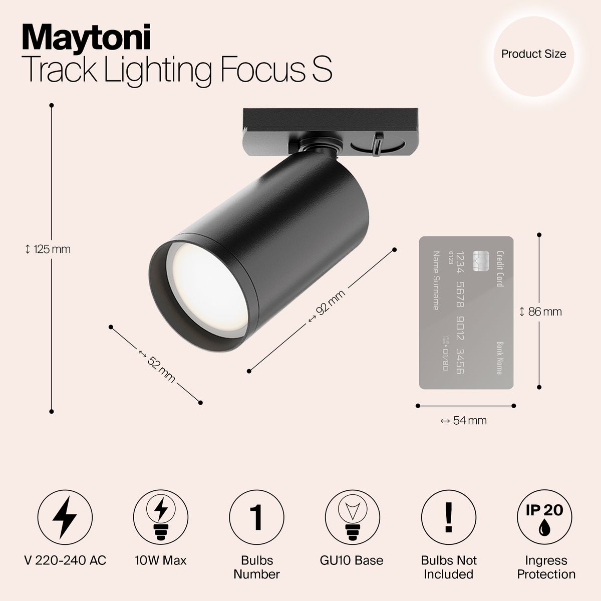 Трековый светильник Maytoni Track Lamps TR020-1-GU10-B 1