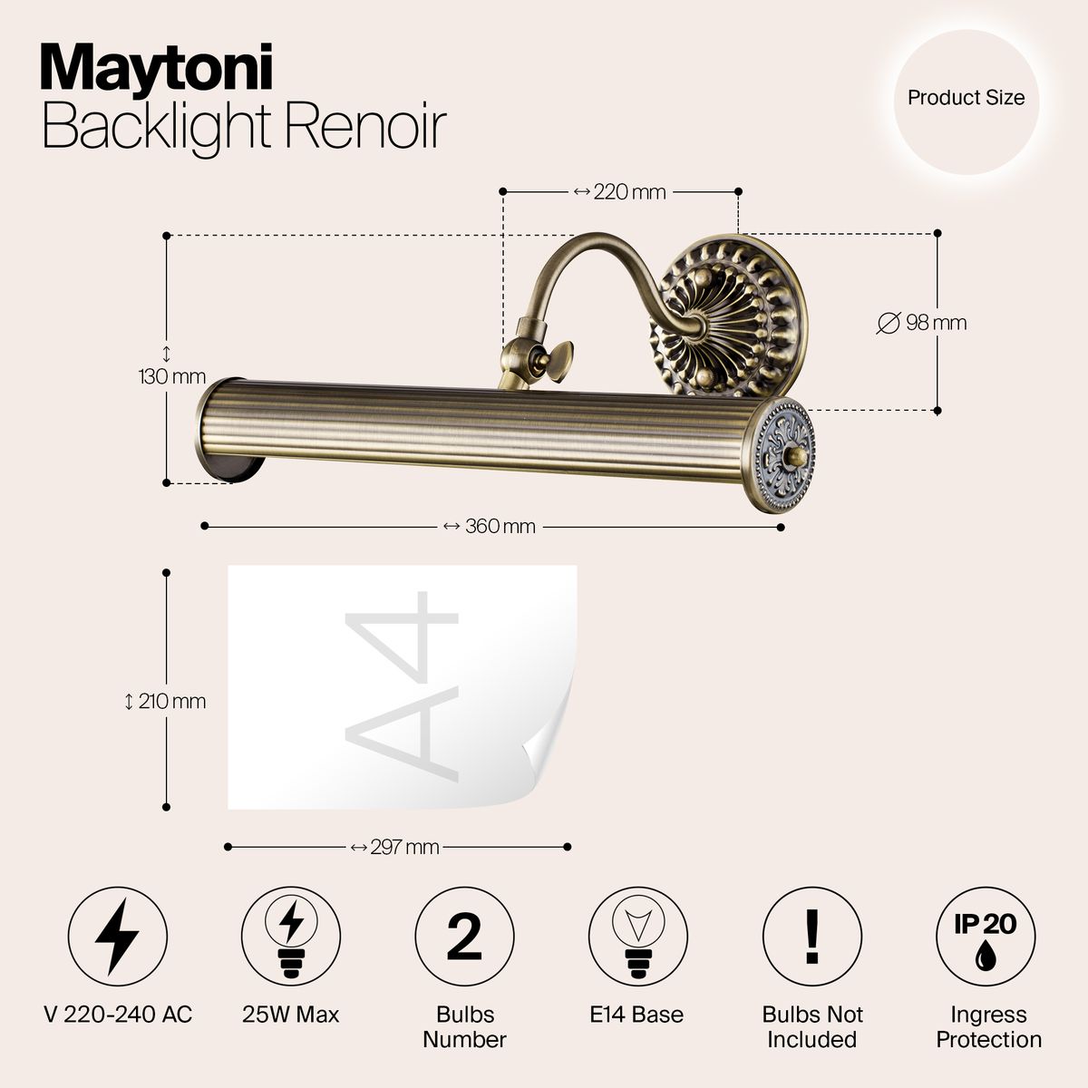 Подсветка для картин Maytoni Renoir PIC118-22-R 1