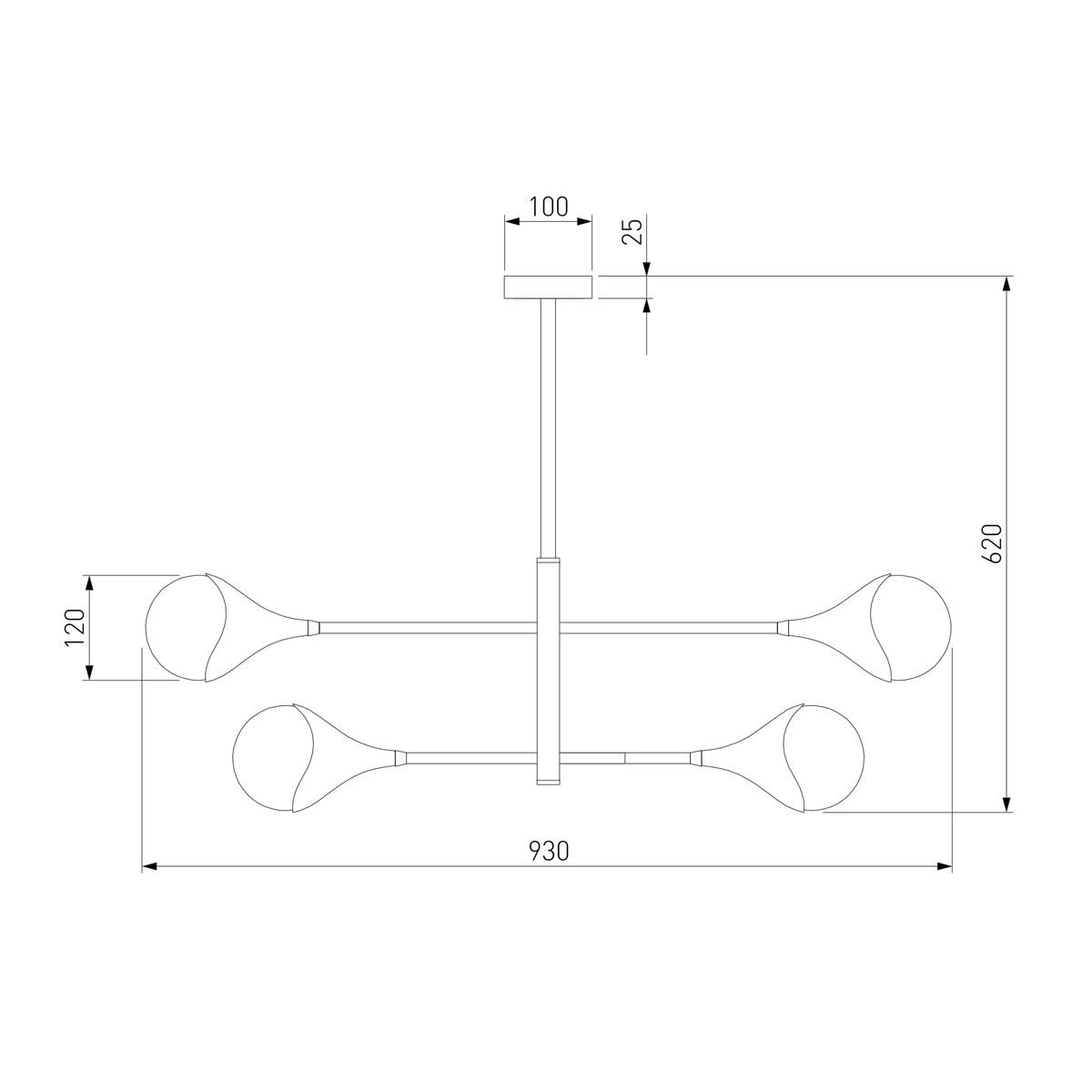 Подвесная люстра Eurosvet Calyx 60168/6 латунь 1