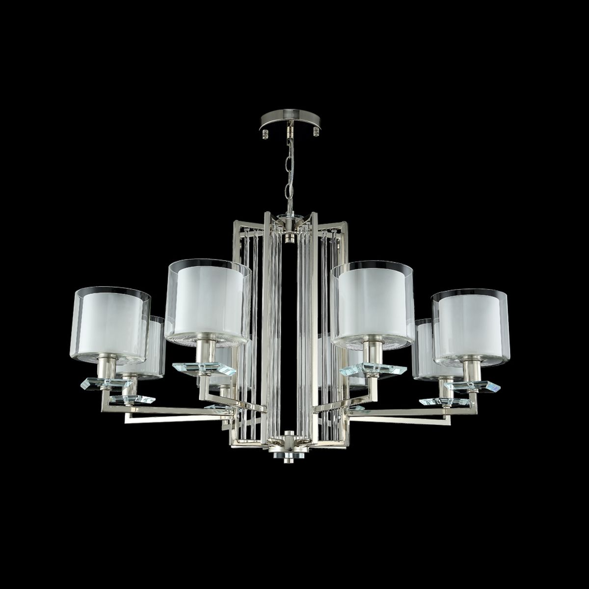 Подвесная люстра Crystal Lux Nicolas SP-PL8 Nickel/White 3