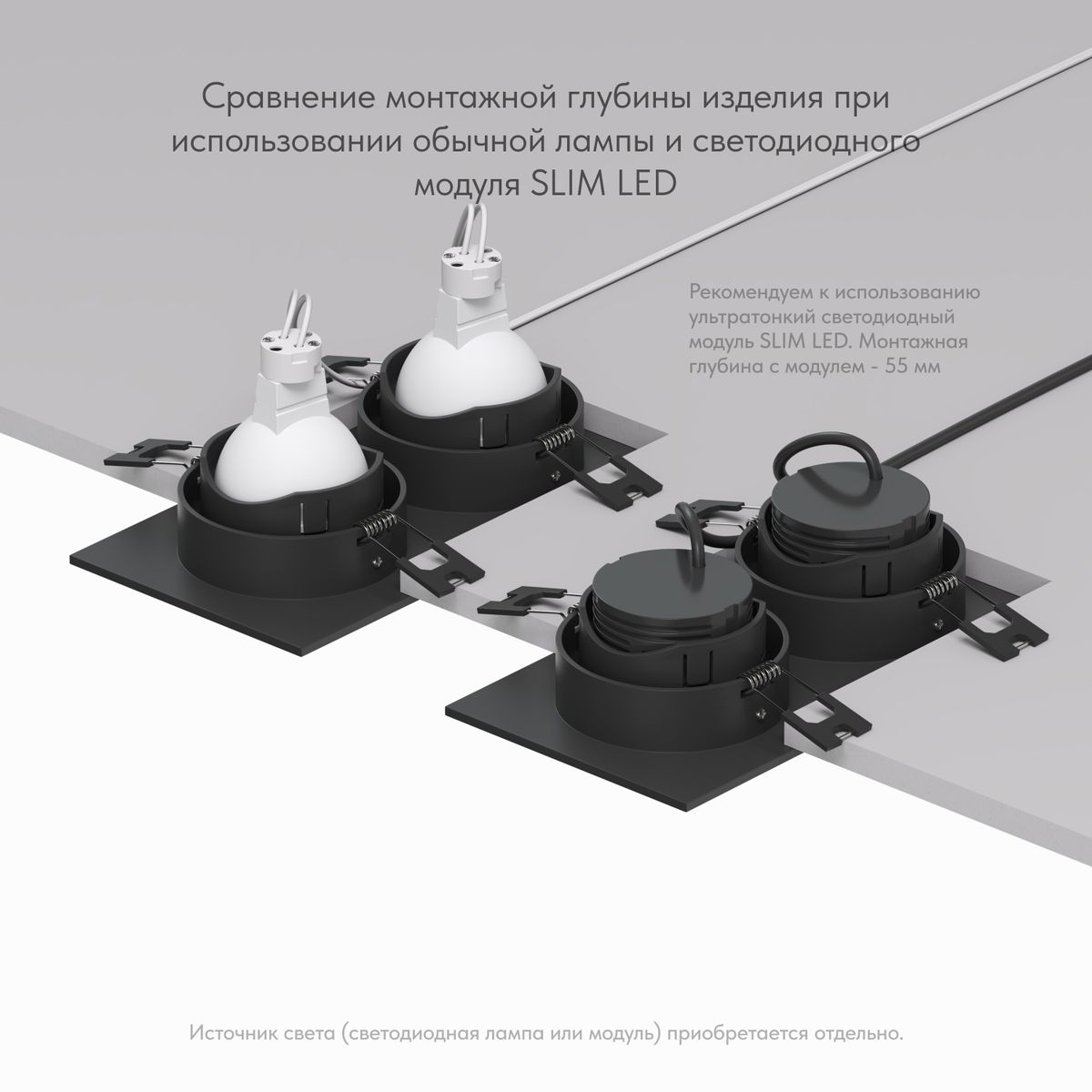 Встраиваемый светильник Denkirs Rodvig DK3072-BK 3
