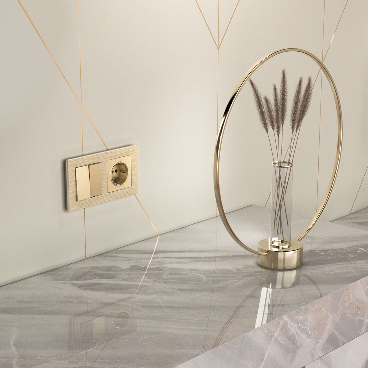 Выключатель двухклавишный Werkel шампань W1120011 4690389157134 3