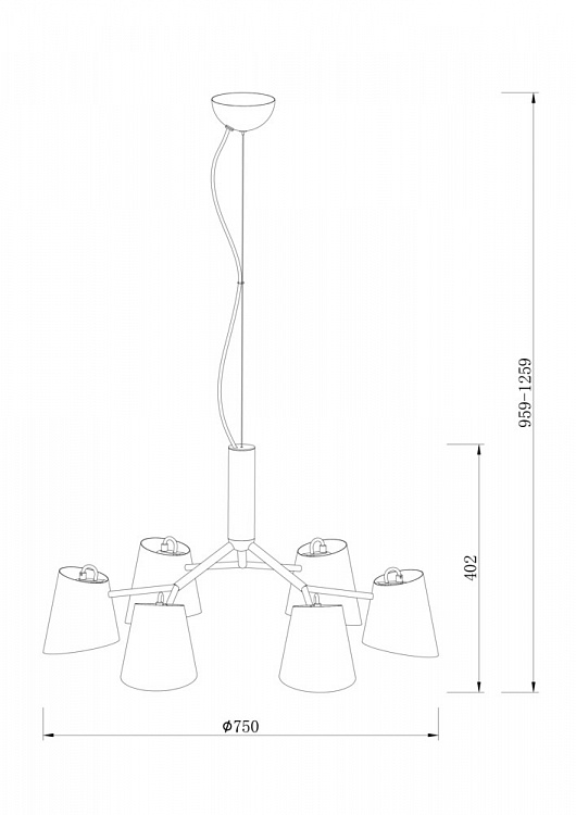 Подвесная люстра Freya Nordic FR5127PL-06B 1
