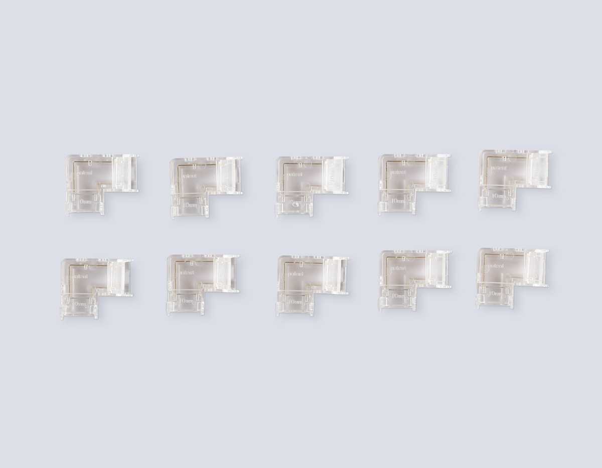 Соединитель угловой AMBRELLA LIGHT ILLUMINATION COB 12/24V для лент 10mm (2 конт.) (10шт. в комплекте) GS6861 2
