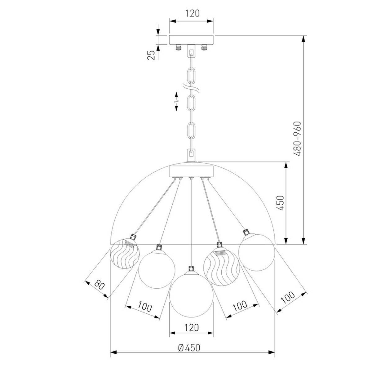Подвесной светильник Eurosvet Anait 30178 хром 1