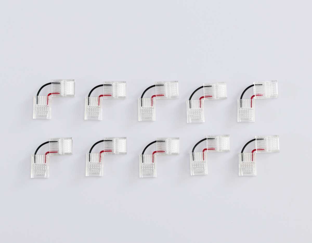 Соединитель угловой AMBRELLA LIGHT ILLUMINATION COB 12/24V для лент 12mm (2 конт.) (10шт. в комплекте) GS6871 3