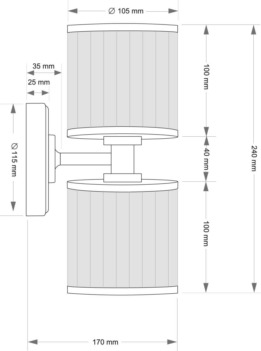 Настенный светильник KUTEK ERBA ERB-K-2(Z/1)BB 1