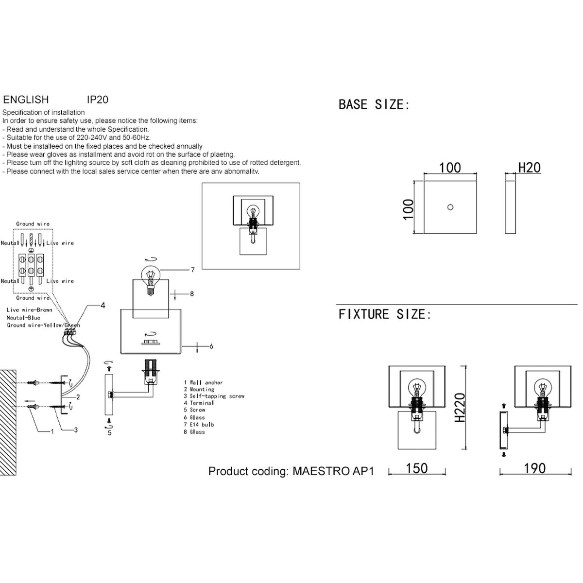Бра Crystal Lux Maestro AP1 Gold 1
