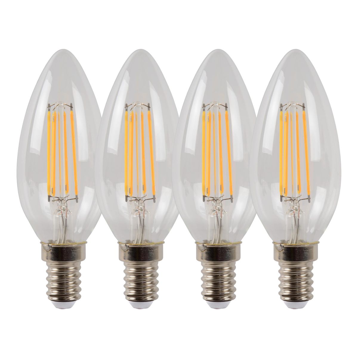 Лампа светодиодная диммируемая Lucide E14 4W 2700K прозрачная 49023/14/60