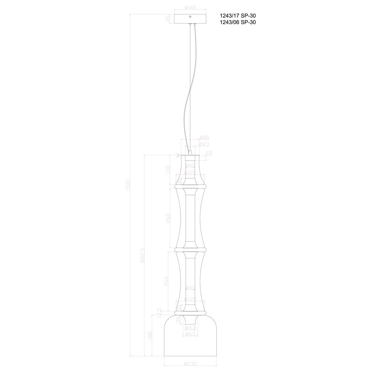 Подвесной светодиодный светильник Divinare Volturn 1243/17 SP-30 1